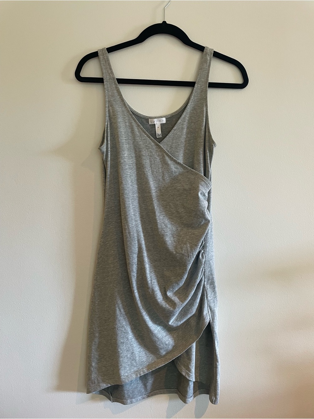 Leith Gray Wrap-Style Mini Dress